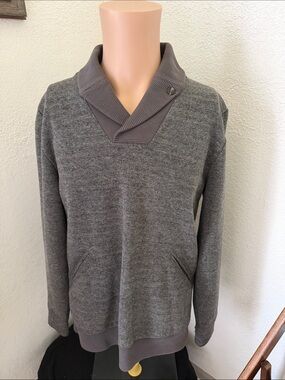 COMME Men's Gray Shawl Collar Sweater. Nice heavyweight fabric. Excellent.
